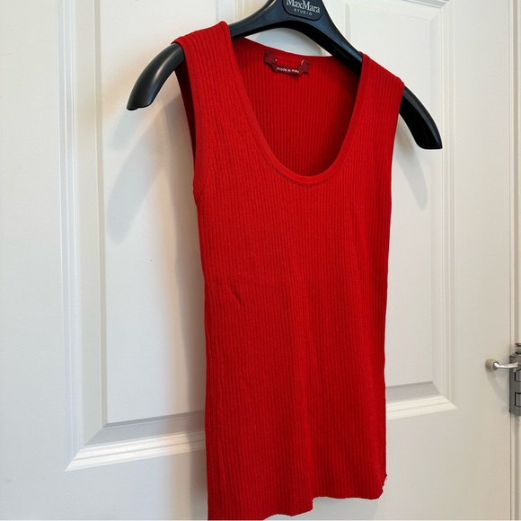 NWOT Max Mara Studio Label-cut Ribbed Knit Top Size: Medium US4/6 Summer/ Fall - Picture 5 of 12